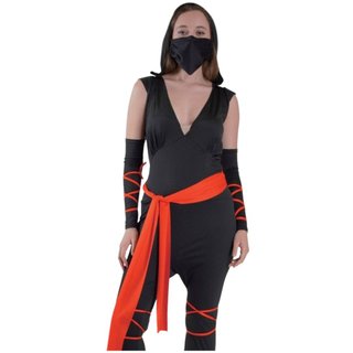 Disfraz Ninja Mujer Talla M - Mono Enterizo Negro