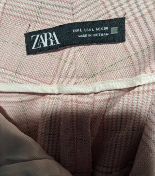 Tailleur Zara rosa a quadri