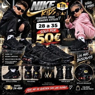 Zapatillas deportivas Nike para niños y niñas.