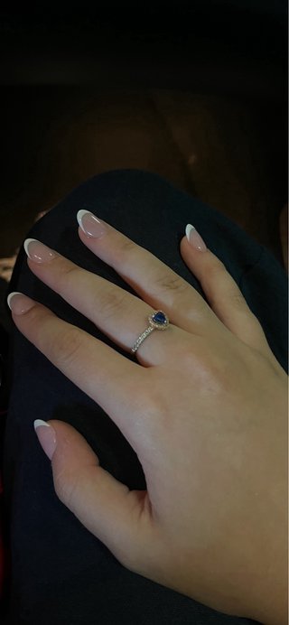 Anillo Pandora Corazón Azul Oro Rosa