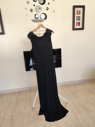 Vestido de festa longo preto MNG suit mango