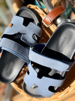 Sandalias Hermès Chypre Bleu Jeans