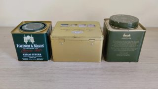 Lote 3 latas té inglés: Fortnum, Ahmad, Harrods