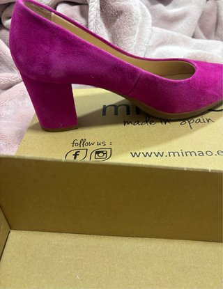 Zapatos Mimao tacón rosa ante