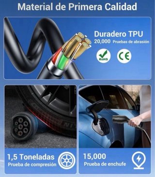 Cargador Coche Eléctrico 3,7kW 7M NUEVO