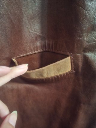 Chaleco de piel marrón vintage western con forro