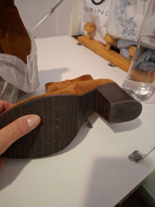 Botines piel auténtica marrón t40 sin usar