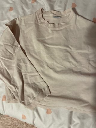 Sudadera fina color crudo de niña