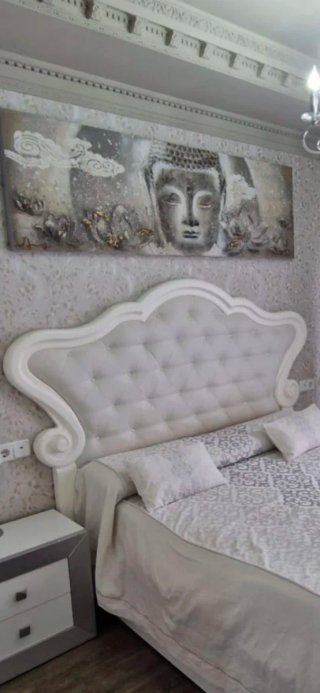 Cabecero de madera y tela