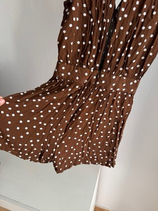 Mono Zara lunares marrón y blanco Talla XS