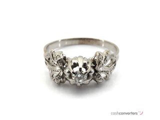anillo oro 18k con piedra con diamante