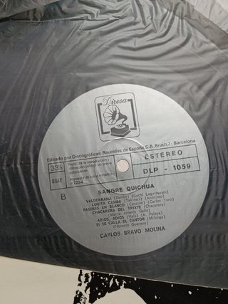 disco Lp, vinilo Carlos Bravo Molina – Sangre Quichua - LP, Album 1973, Spain