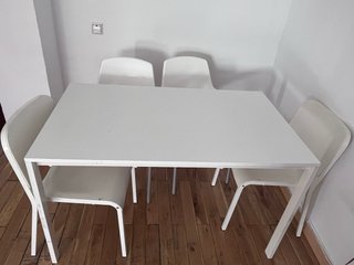 Mesa comedor blanca 4 sillas