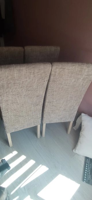 4 Sillas de Comedor Tela Madera