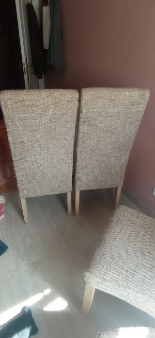 4 Sillas de Comedor Tela Madera