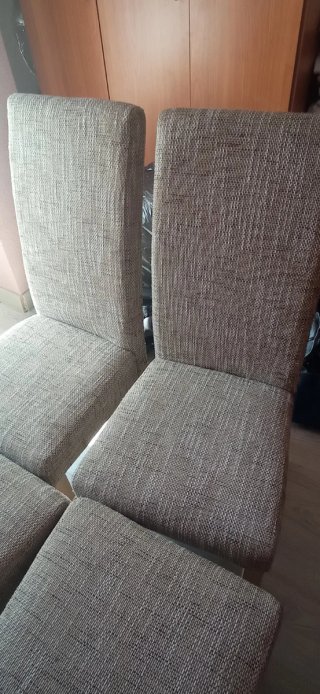 4 Sillas de Comedor Tela Madera