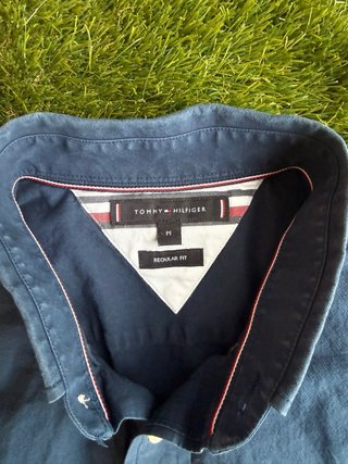 Camisa Tommy Hilfiger Manga Larga Azul