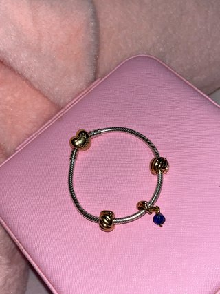 Pulsera Pandora Corazón Cierre Oro y Plata