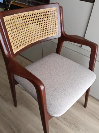 Silla vintage madera y ratán