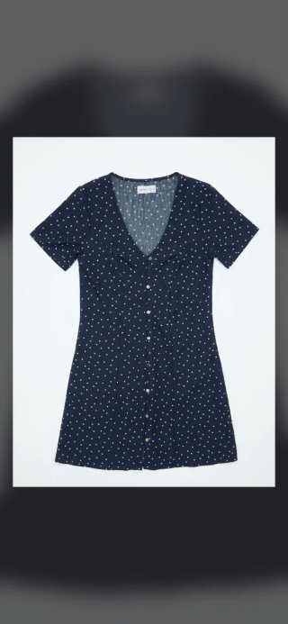 Vestido Azul Marino con Lunares