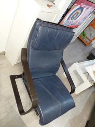 Sillón de piel Ikea Poäng