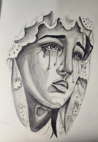 Dibujo Virgen a Grafito (tamaño A4)