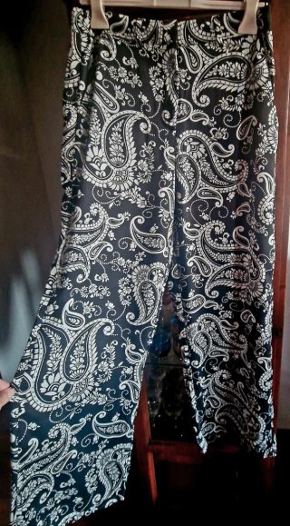 Pantaloni OVS fantasia paisley nero/bianco taglia