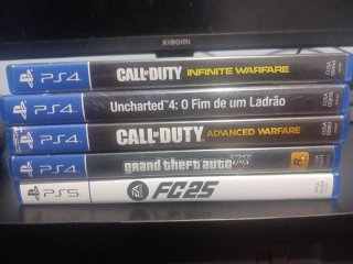 Lote 5 Juegos PS4/5: GTA V, Uncharted 4, CoD, FC25
