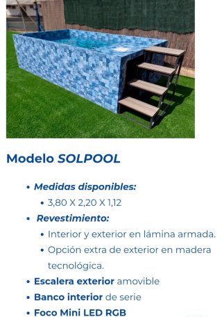 Piscina SOLPOOL 3,80x2,20x1,12