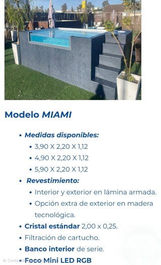 Piscina Elevada MIAMI 3.90x2.20x1.12