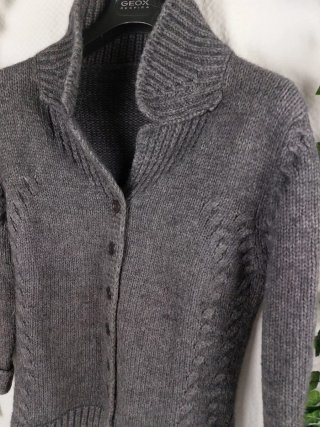 Cardigan Maglione Lana Collo alto Lana Vintage
