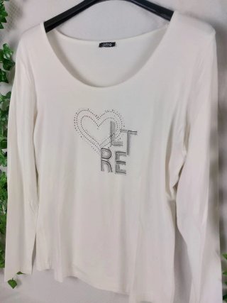 Maglietta Oltre Bianca con cuore strass