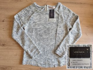 Jersey VERONICA gris y blanco talla M