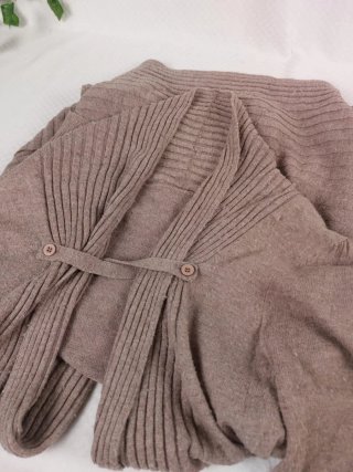 Cardigan Wool and Cashmere Beige Collo  alto Coste