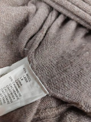 Cardigan Wool and Cashmere Beige Collo  alto Coste