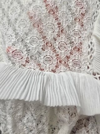 Blusa Andy & Lucy Blanca Encaje Volantes