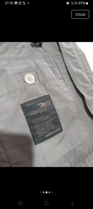 Giacca uomo field jacket impermeabile grigio XXL