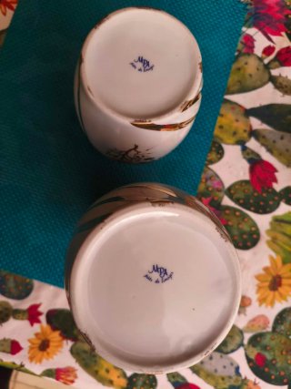 Coppia Vasi Limoges Porcellana Oro e Strass