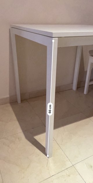 Mesa comedor cuadrada blanca