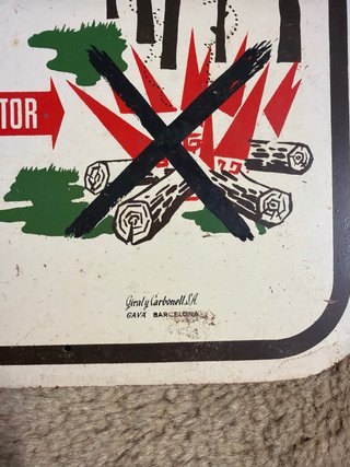 Cartel Prevención Incendios Vizcaya Vintage 25x40