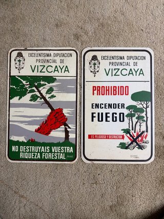 carteles vintage incendios Vizcaya