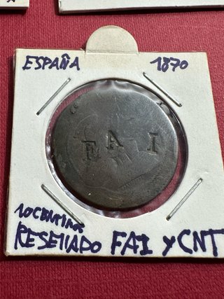Lote monedas y insignias Guerra Civil FAI CNT EP..