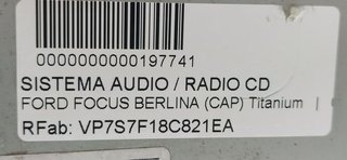 SISTEMA AUDIO / RADIO CD FORD FOCUS BERLINA (CAP) Titanium