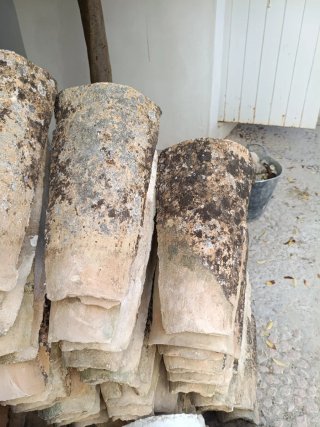 Tejas antiguas de barro