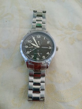 Orologio Fossil Uomo Nero e Argento