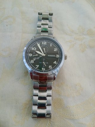 Orologio Fossil Uomo Nero e Argento