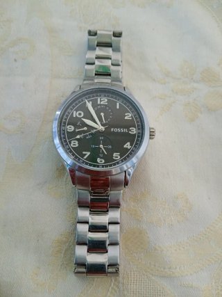 Orologio Fossil Uomo Nero e Argento