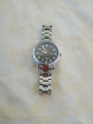 Orologio Fossil Uomo Nero e Argento