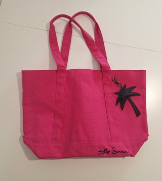 Bolsa Tote Playa/ Piscina Rosa 49x32cm SEMINUEVA