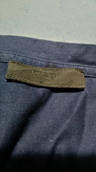 PRADA T-shirt Blu Girocollo Manica Corta - Taglia